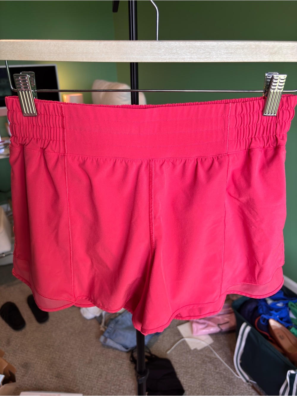 Lululemon Size 8 Hot Pink Lined Running Shorts Elastic Waist